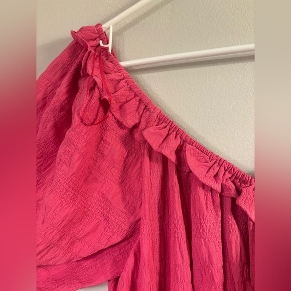 Pink Smocked Off-the-Shoulder Sundress - Picture 4 of 6